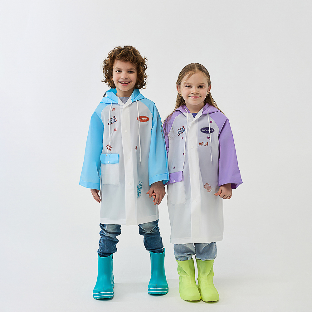 BY Русские Супергерои Дождевик детский с наклейками Ермак 130мкм 66х45см, EVA, арт.№ 188-117