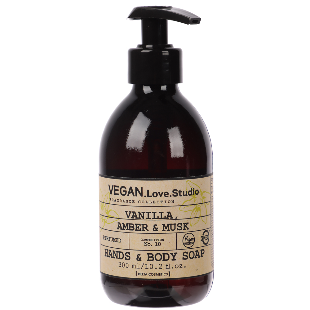 Парфюмированное мыло для рук и тела VEGAN.Love.Studio Vanilla, Amber, Musk, 300мл — купить в МПР Парфюмированное мыло для рук и тела VEGAN.Love.Studio Vanilla, Amber, Musk, 300мл, арт.№ 930-068