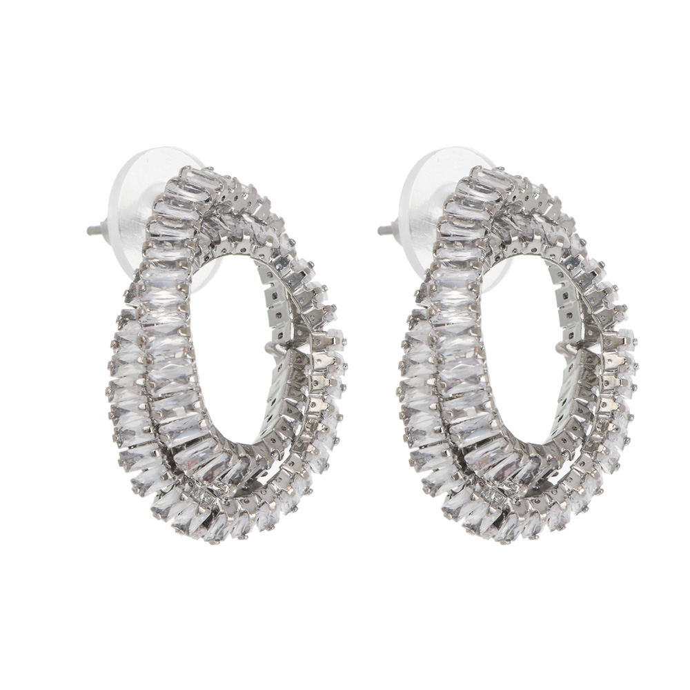 Серьги, медь, цирконий, 2 дизайна, БЖ25-4, арт.№ 023-067