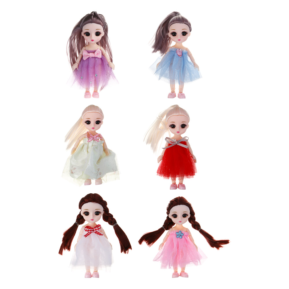 ИГРОЛЕНД Кукла шарнирная в шкатулке, PP, PVC, ABS, 10,5х6х10,5 см, 4 дизайна, арт.№ 436-142