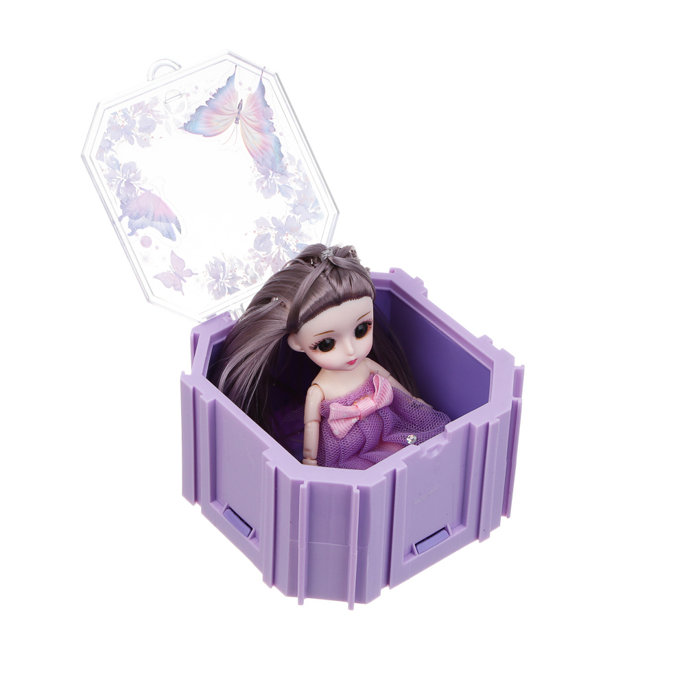 ИГРОЛЕНД Кукла шарнирная в шкатулке, PP, PVC, ABS, 10,5х6х10,5 см, 4 дизайна, арт.№ 436-142