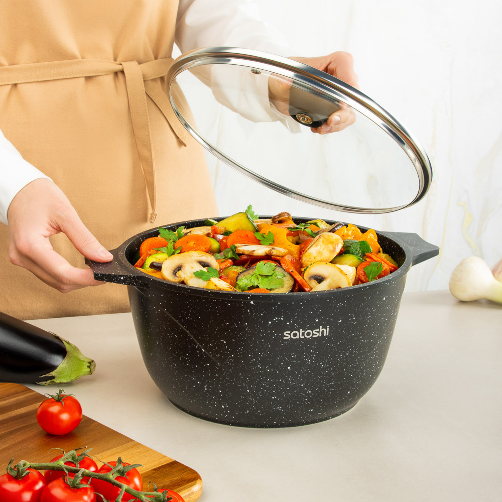 SATOSHI Монфор Казан 26х14,0см, 5,8л, литой алюминий, индукция, арт.№ 846-747