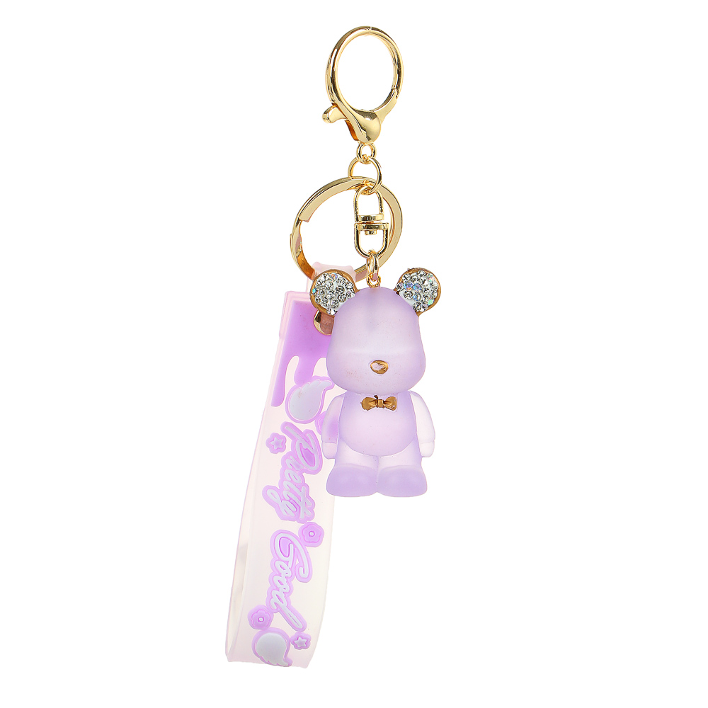 Брелок 3,5x6см, "Мишки", акрил, металлический карабин, петля из ПВХ, 4 цвета, арт.№ 095-010