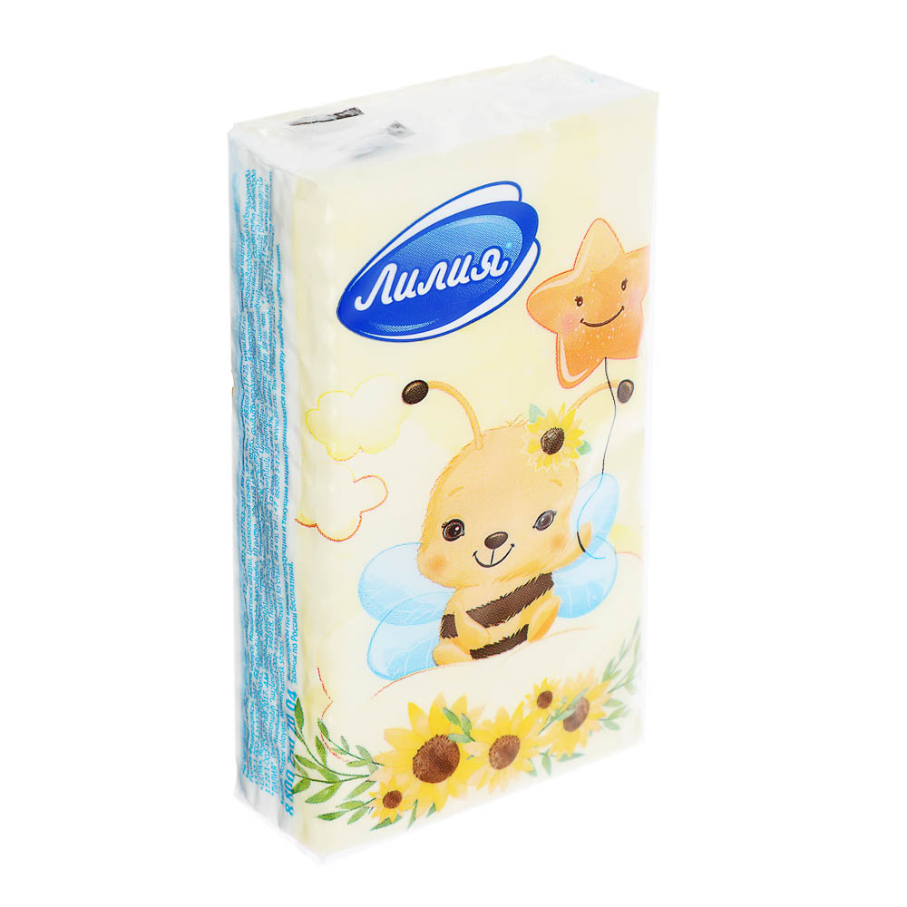 Платочки бумажные Лилия, 2 слоя, 10шт, арт.№ 912-018