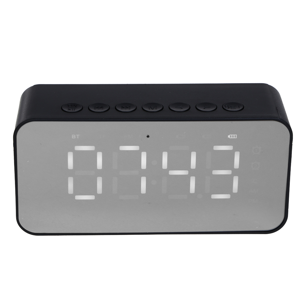 LADECOR CHRONO Будильник электронный, 12,4x3,6x6 см, USB, пластик, цвет корпуса черный, арт.№ 529-315