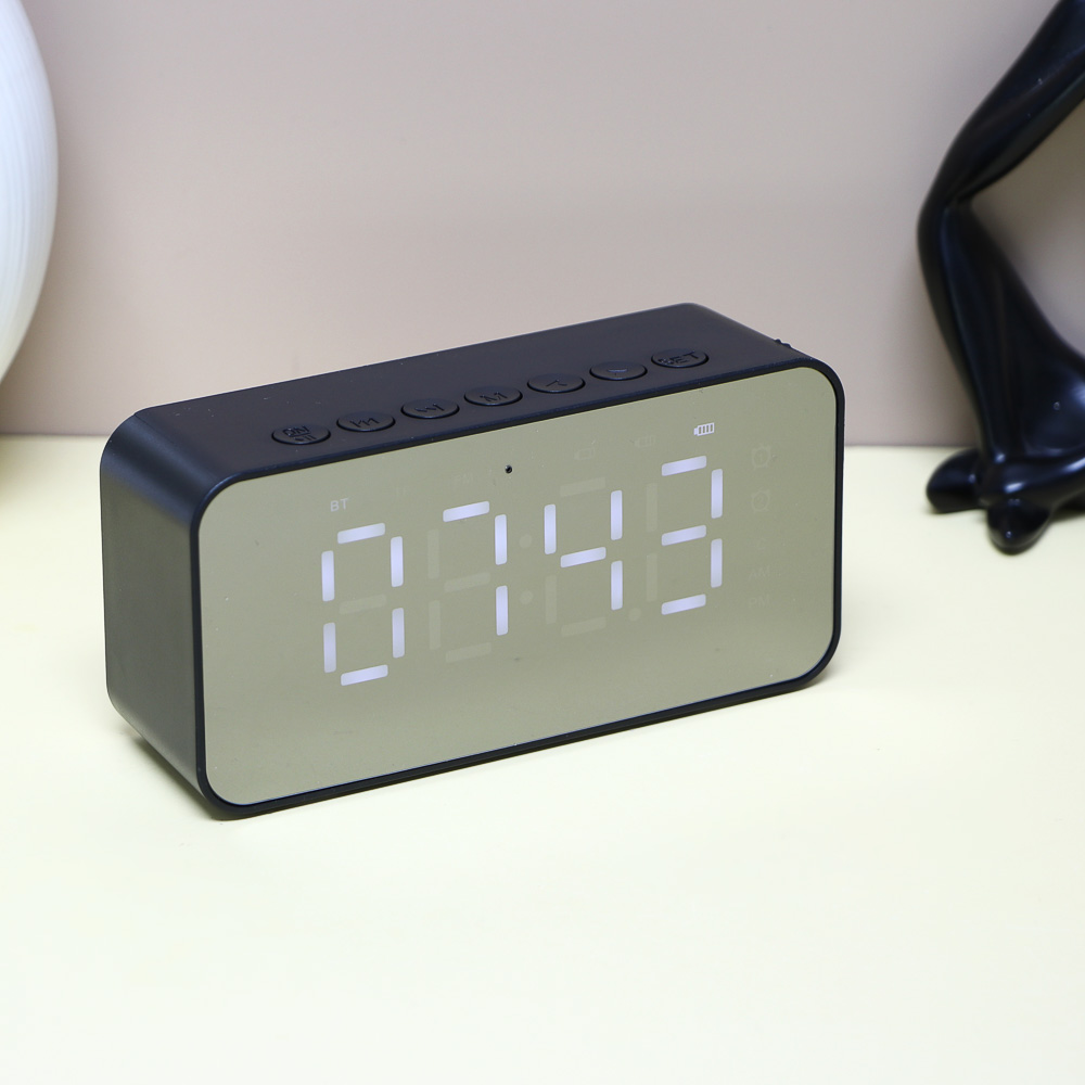 LADECOR CHRONO Будильник электронный, 12,4x3,6x6 см, USB, пластик, цвет корпуса черный, арт.№ 529-315
