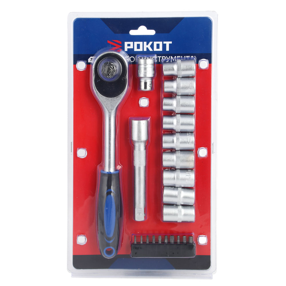 РОКОТ Набор инструментов 22 предмета, 1/2", арт.№ 736-220
