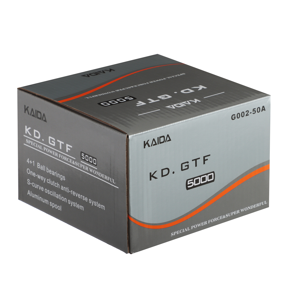 KAIDA Катушка безынерционная с передним фрикционом G002-30A, 4+1п.п., 5,2:1, 0,28мм-185м, арт.№ 142-075