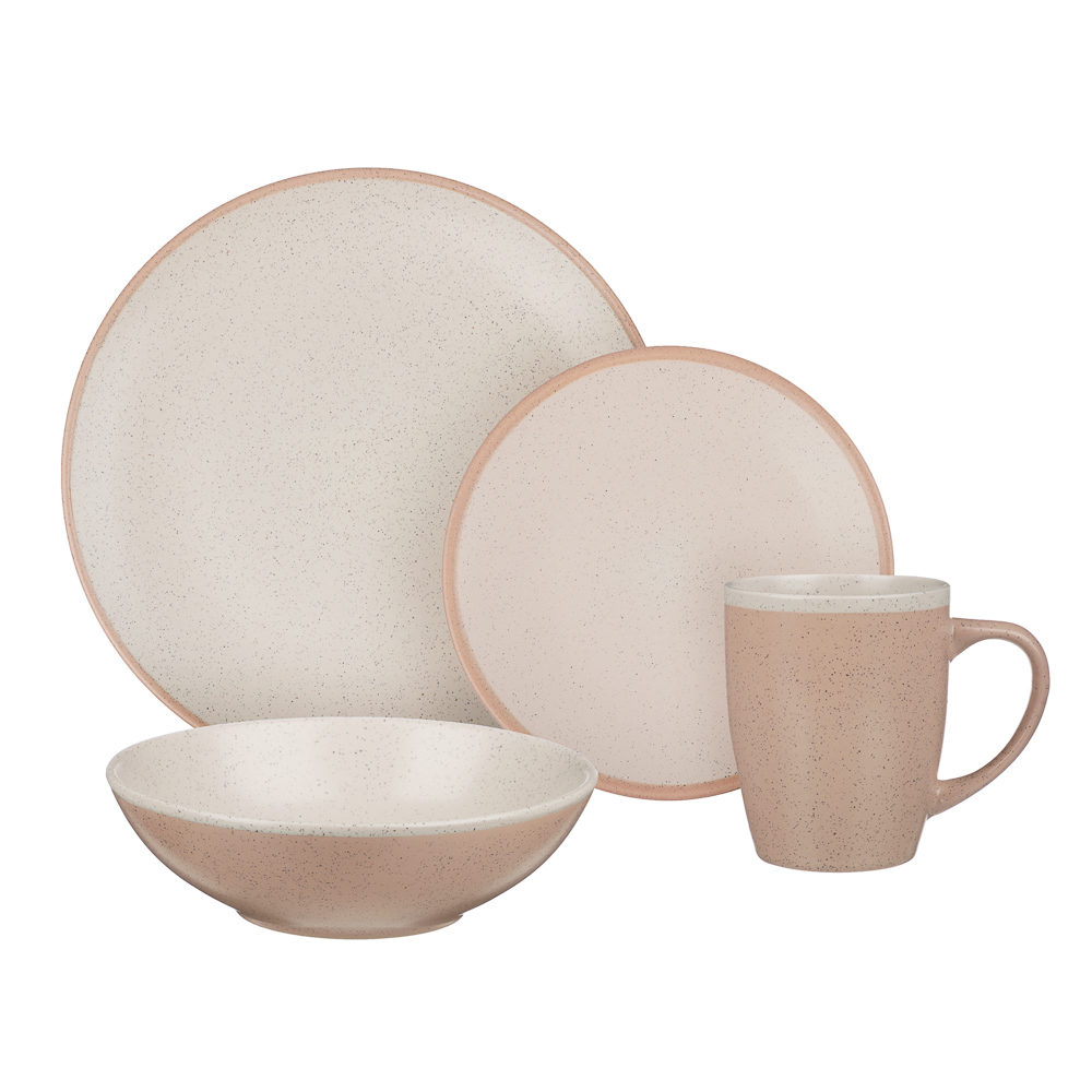 MILLIMI Набор столовой посуды 16 предметов (тарелка 27 см - 4 шт., тарелка 20 см - 4 шт., салатник 18 см - 4 шт., кружка 340 мл - 4 шт.), керамика, арт.№ 824-185