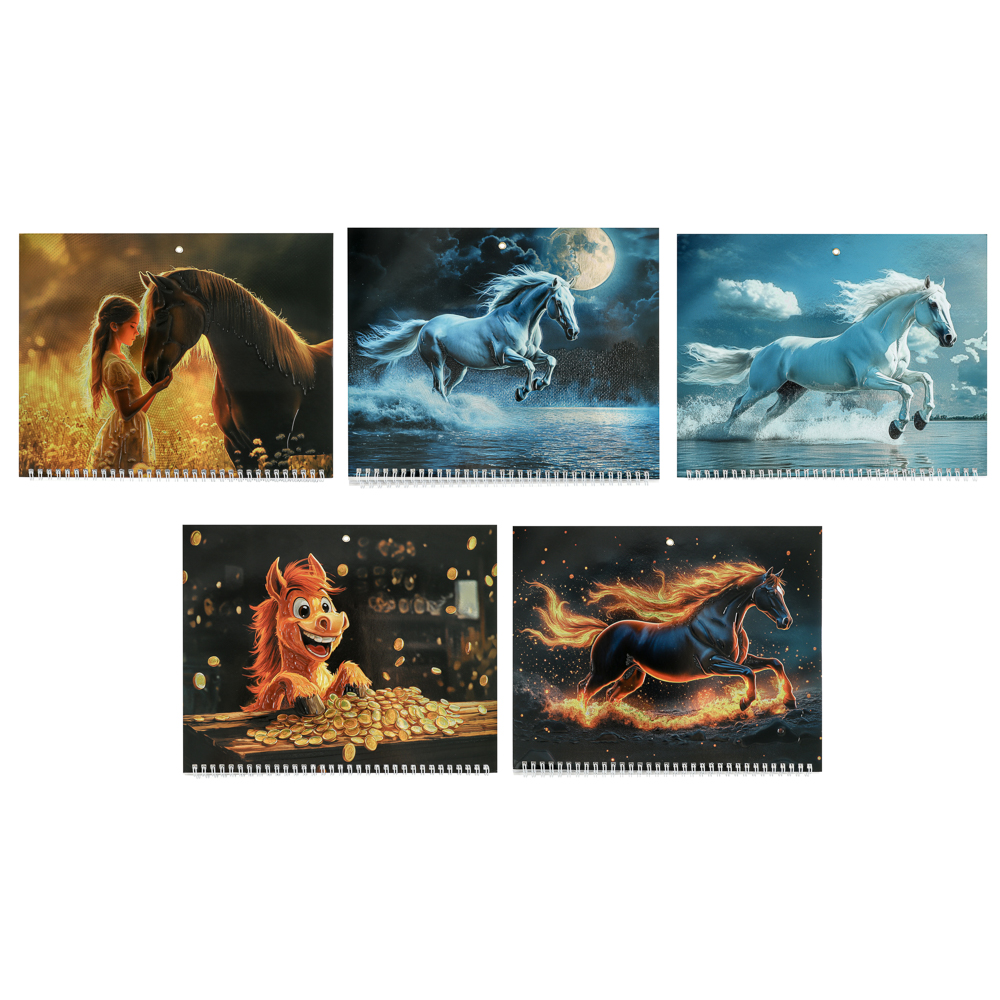 Календарь квартальный Символ Года 2026, 31x68см, тиснение с металлизированным покрытием, арт.№ 584-806