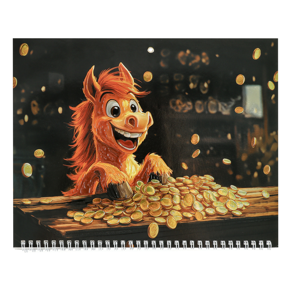 Календарь квартальный Символ Года 2026, 31x68см, тиснение с металлизированным покрытием, арт.№ 584-806