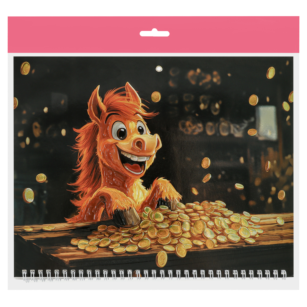 Календарь квартальный Символ Года 2026, 31x68см, тиснение с металлизированным покрытием, арт.№ 584-806