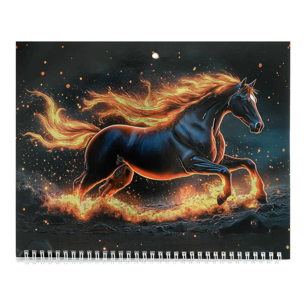 Календарь квартальный Символ Года 2026, 31x68см, тиснение с металлизированным покрытием, арт.№ 584-806