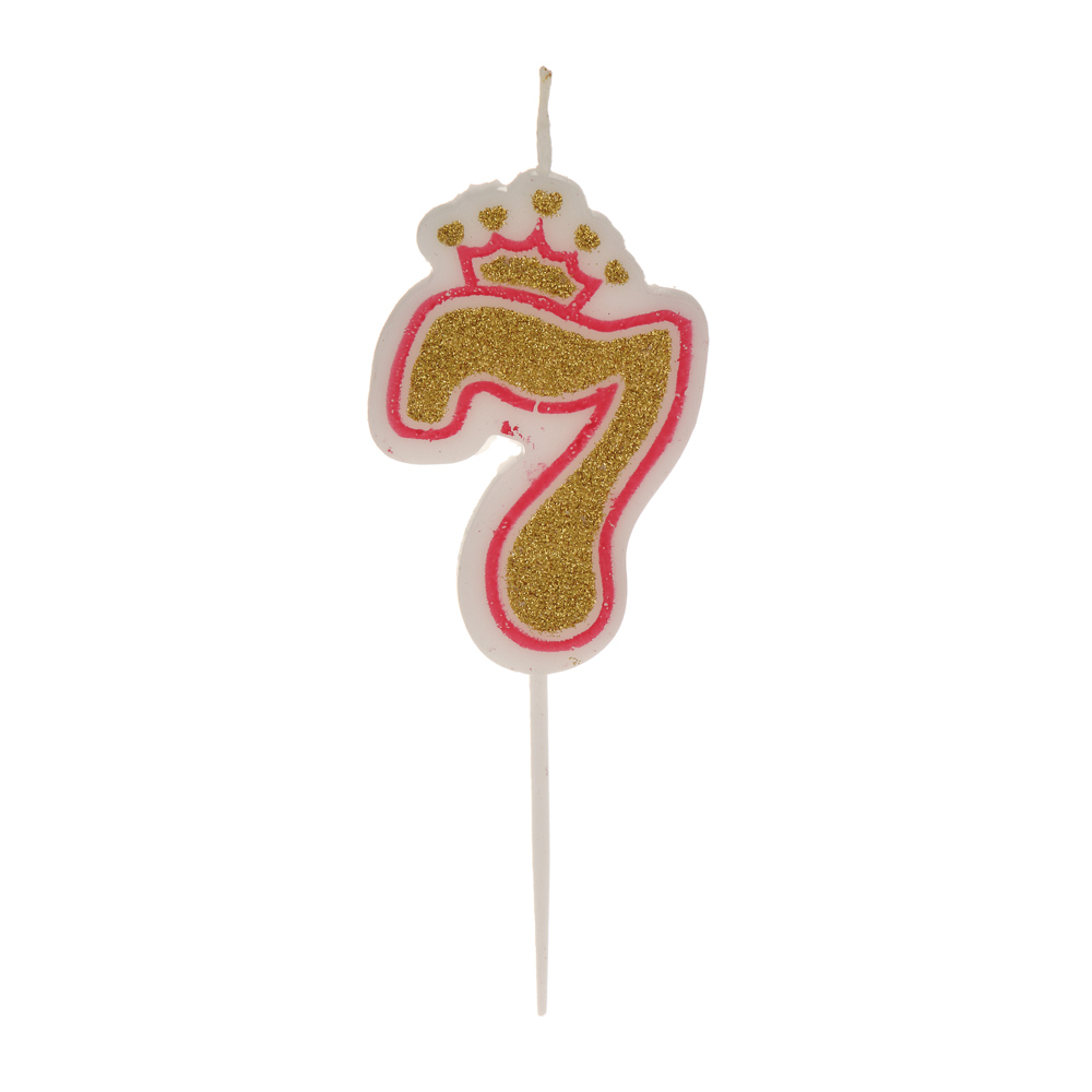 Свеча для торта тм Fntastic 5,6 см, в форме цифр (7), парафин, арт.№ 506-298