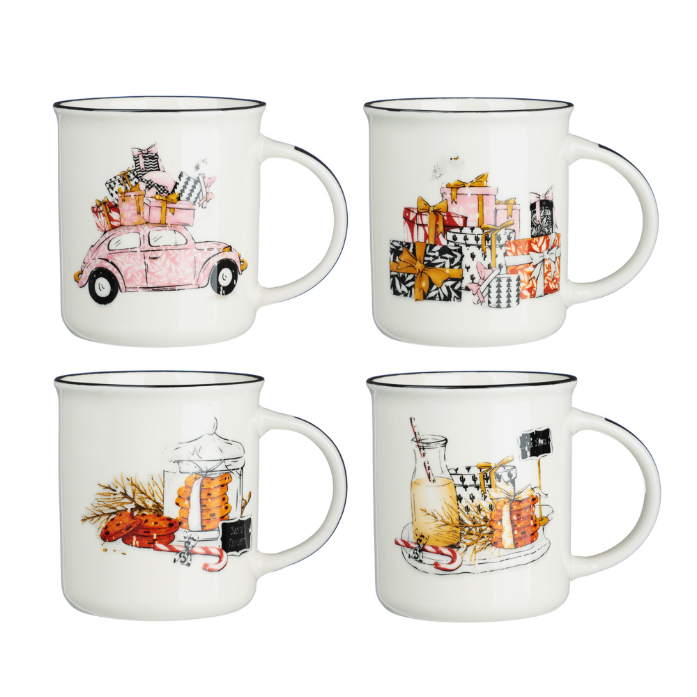 MILLIMI Кружка Микс, 310мл, фарфор, 4 дизайна — купить в МПР MILLIMI Кружка Микс, 310мл, фарфор, 4 дизайна, арт.№ 806-293