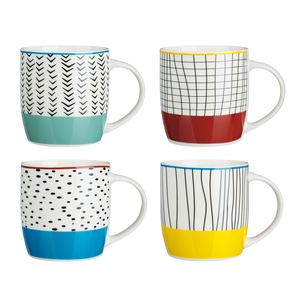 MILLIMI Кружка Штрихи, 350мл, фарфор, 4 дизайна — купить в МПР MILLIMI Кружка Штрихи, 350мл, фарфор, 4 дизайна, арт.№ 806-311