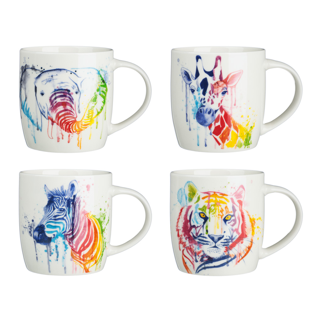 MILLIMI Кружка Сафари, 350мл, фарфор, 4 дизайна, арт.№ 806-314
