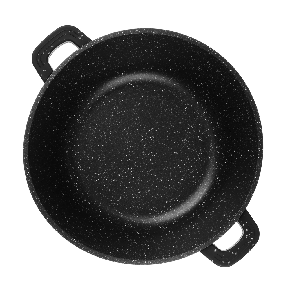 Набор кастрюль SATOSHI Лион 4 предмета 28 см, 32см; 6,3 л, 9,3 л +крышки, а/п покрытие мрамор, силиконовые протекторы ручек, индукция, арт.№ 846-688