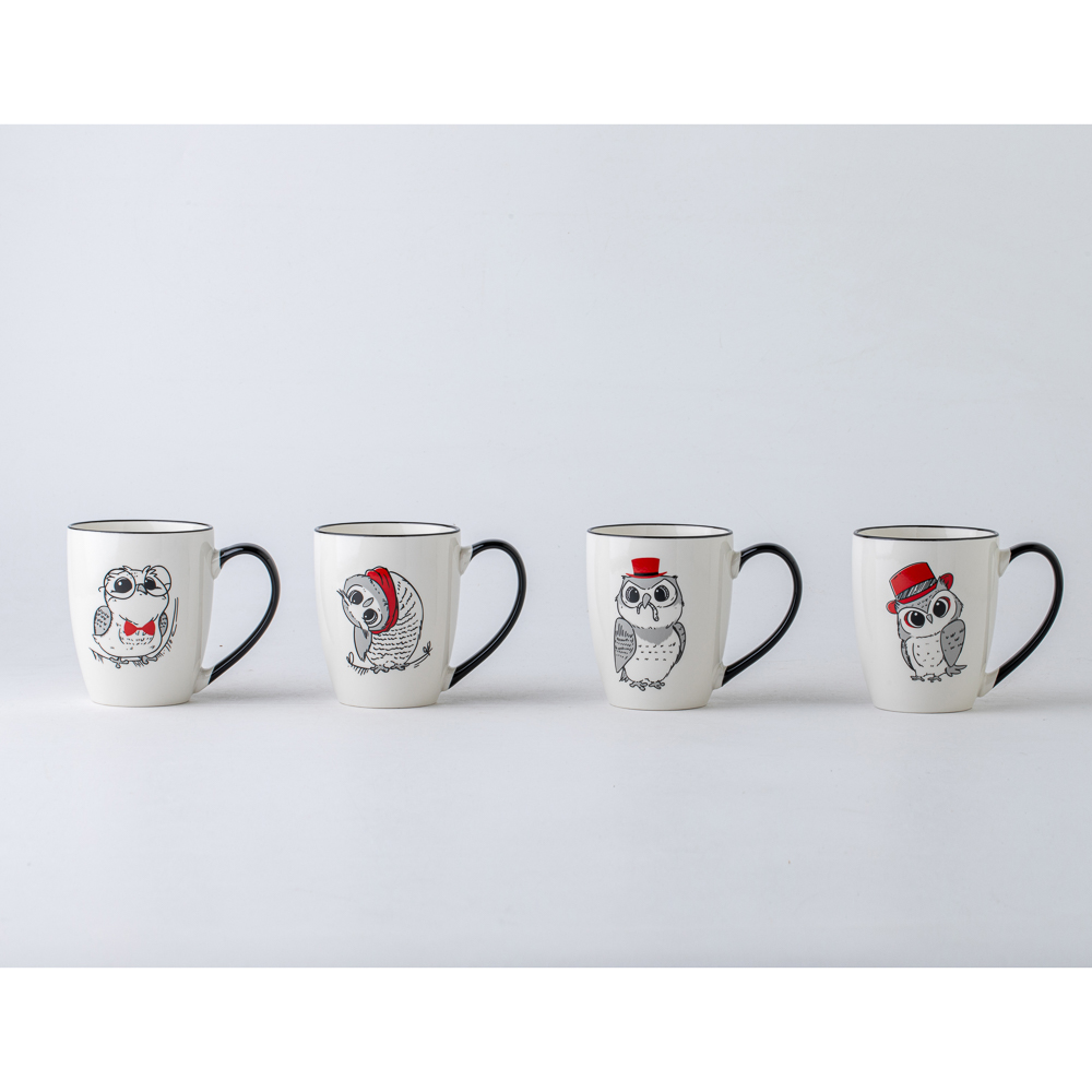 Кружка тм MILLIMI Совы 350мл, фарфор, 4 дизайна, арт.№ 806-360