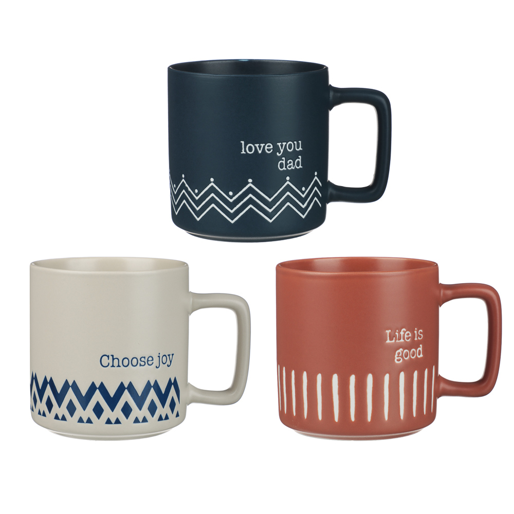 Кружка тм MILLIMI Графика, 350мл, фарфор, 3 дизайна, арт.№ 806-362