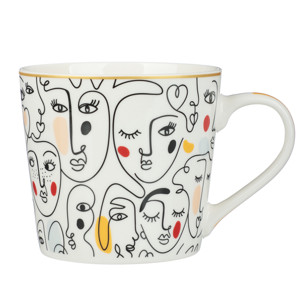 Кружка тм MILLIMI Авангард, 400мл, фарфор, 4 дизайна, арт.№ 806-363