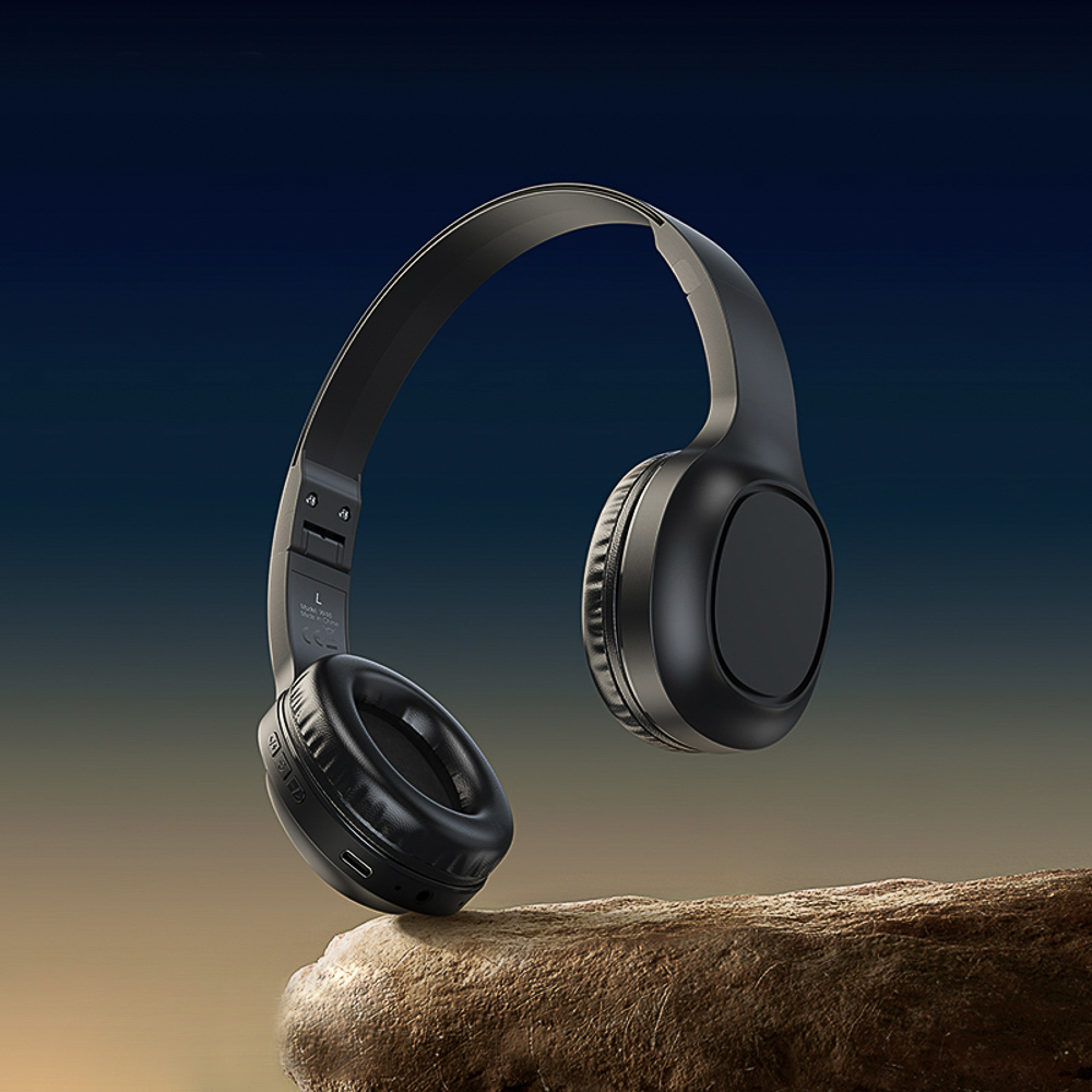 Наушники беспроводные полноразмерные hoco. модель W46, 200мАч, BT5.3, чёрный, арт.№ 410-125