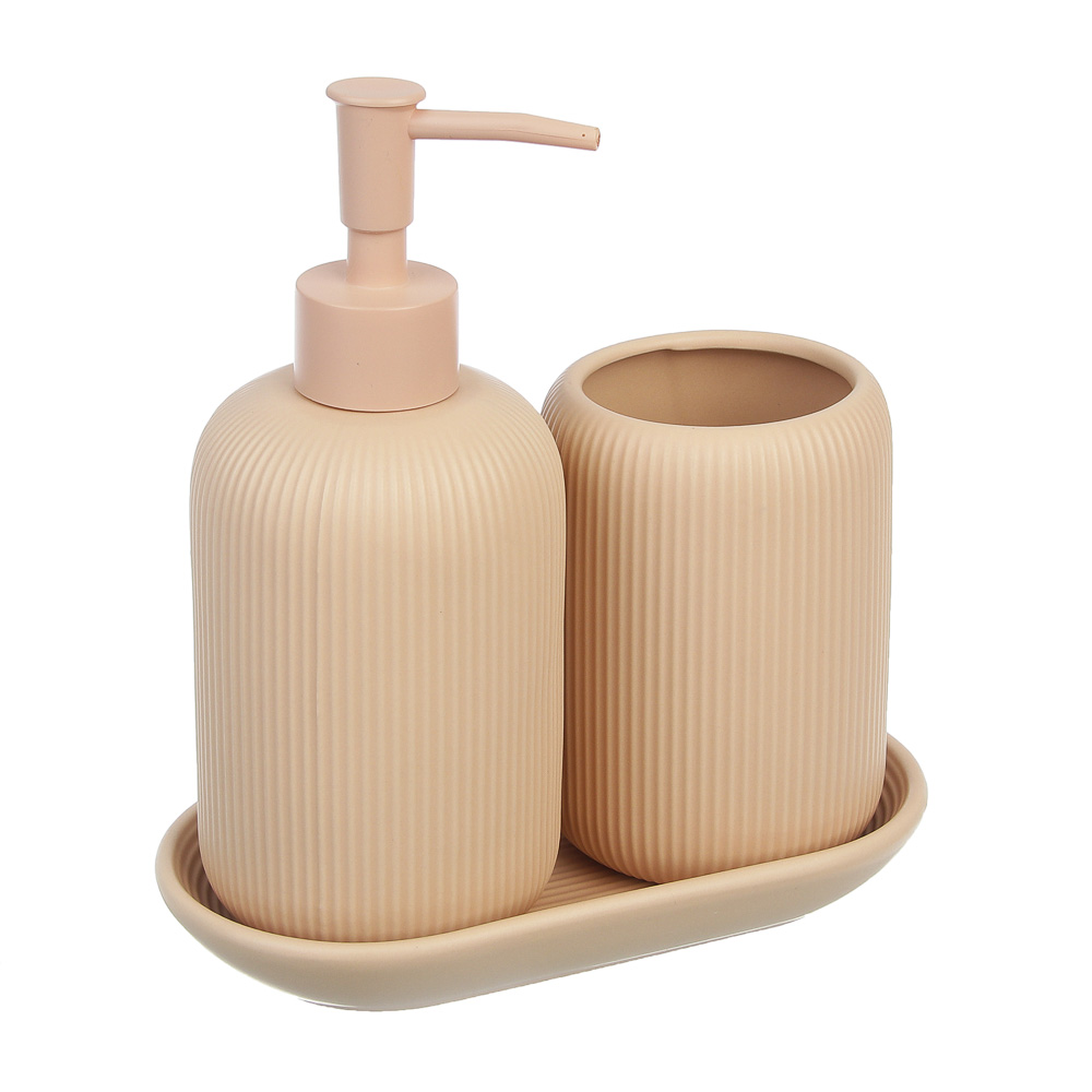 Стакан для ванной комнаты тм VETTA Монтана, доломит, бежевый, 7,5х7,5х10,5см, арт.№ 463-596