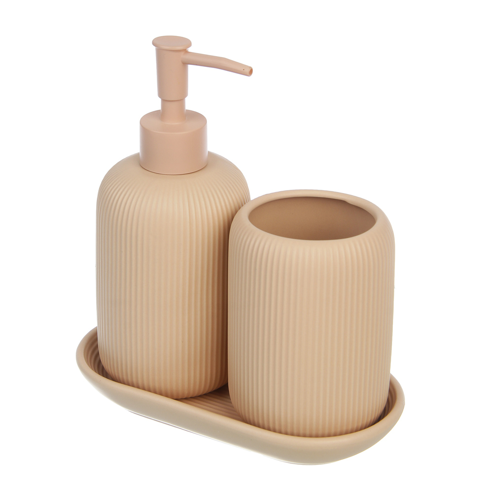 Стакан для ванной комнаты тм VETTA Монтана, доломит, бежевый, 7,5х7,5х10,5см, арт.№ 463-596