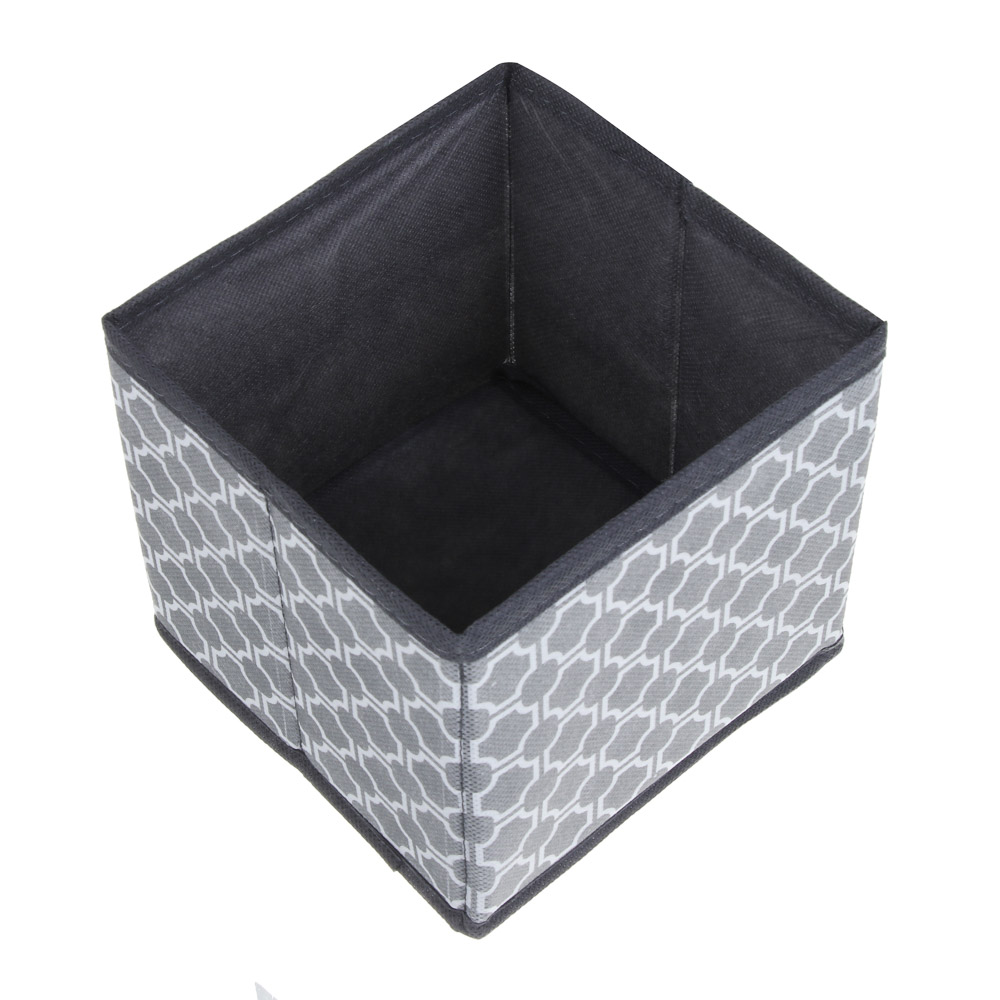 Кофр для хранения тм VETTA Орнами, 14x14x13см, полипропилен, цвет серый, арт.№ 457-911