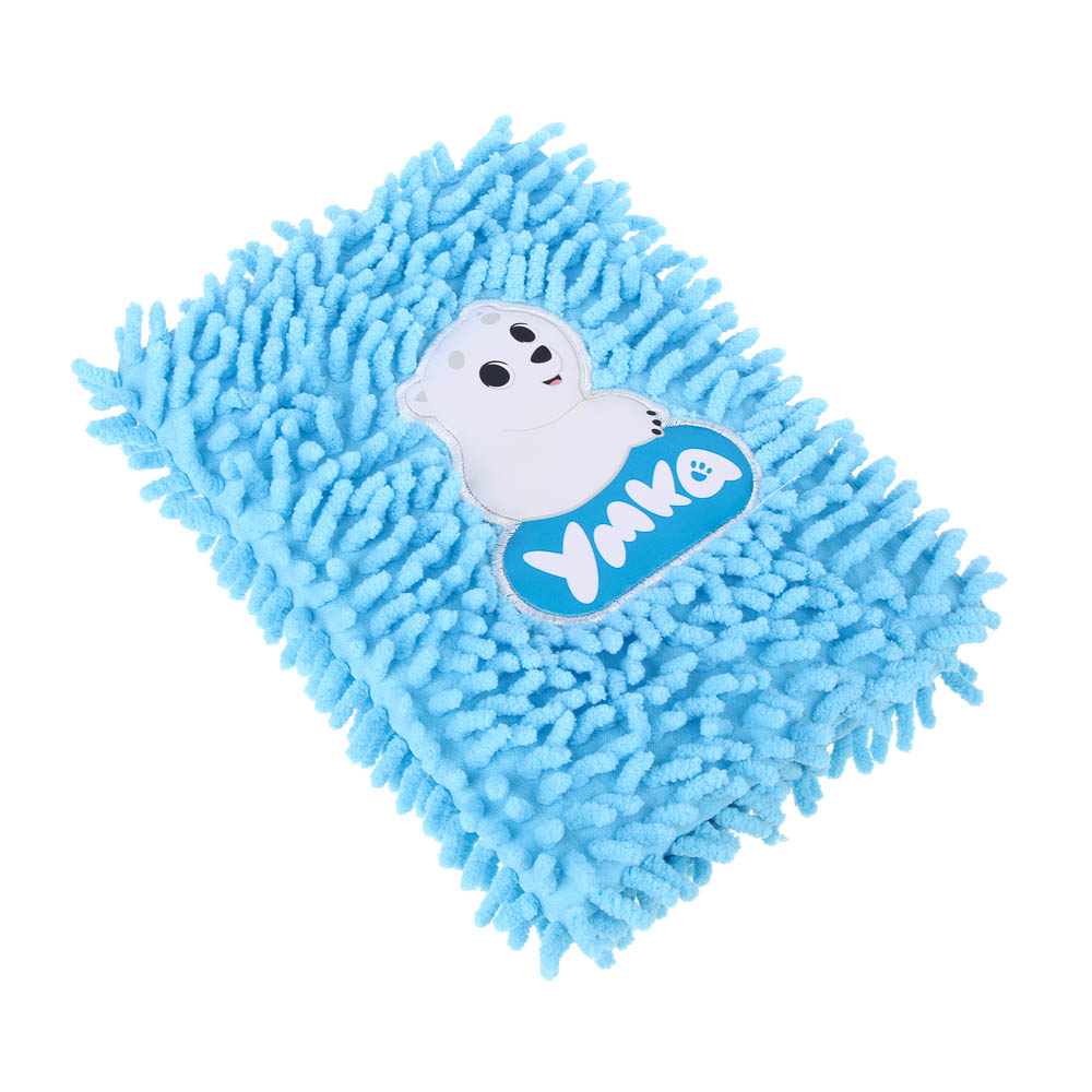 Записная книжка А5, 21х14,8см, 80 листов Умка, полиэстер под мех с длин.ворсом, нашивка "медвежонок", арт.№ 805-030