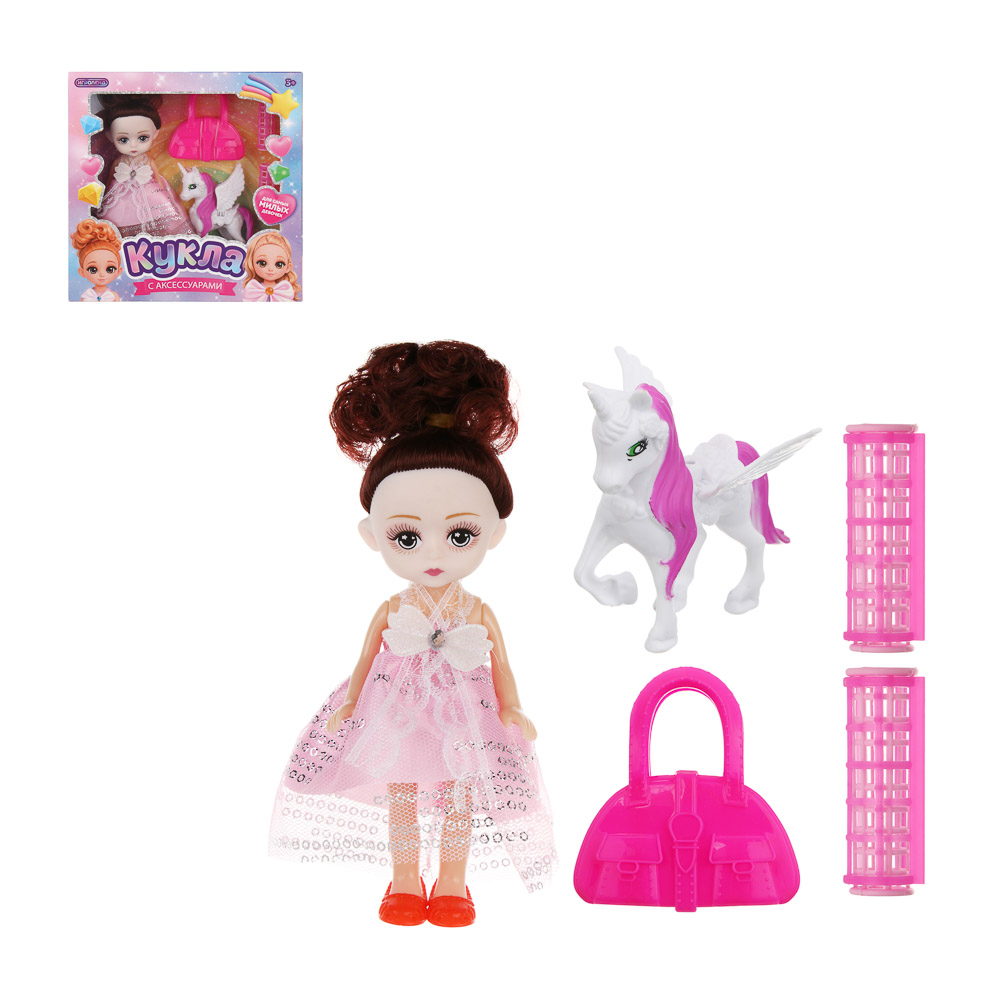 Кукла шарнирная 15 см с акс, PP, PVC, ABS, тм ИГРОЛЕНД, арт.№ 267-971