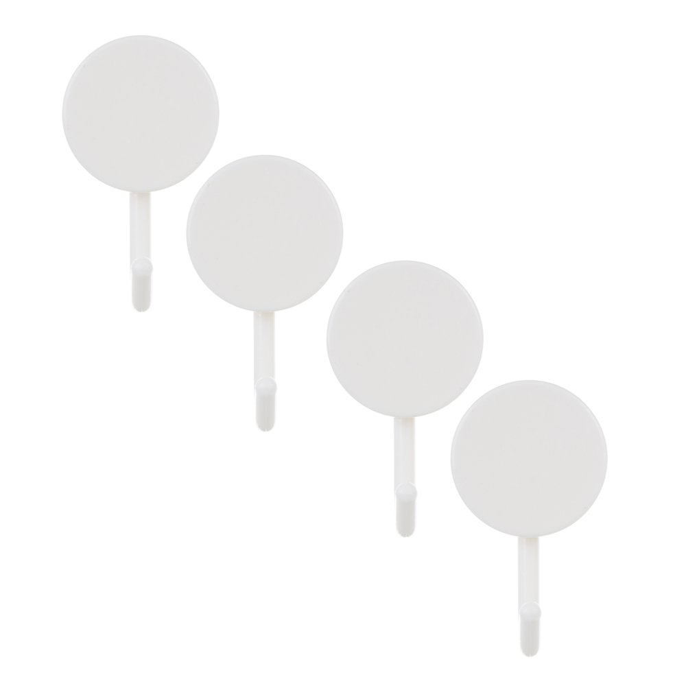 Крючки самоклеящиеся тм VETTA, полистирол, цвет белый, 4шт, арт.№ 440-404