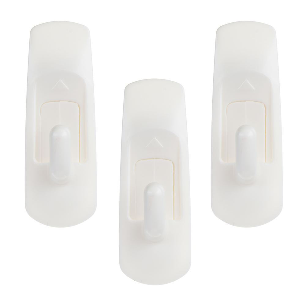 VETTA Крючки самоклеящиеся на блистере, 3шт, белый, арт.№ 440-405