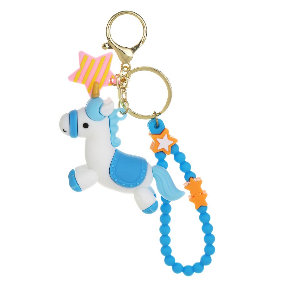СНОУ БУМ Брелок "Лошадка-Единорог", 8х2,3х6см, ПВХ, металл, 4 дизайна, арт.№ 705-018
