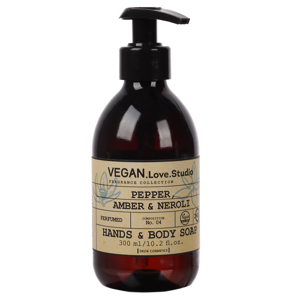 Парфюмированное мыло для рук и тела VEGAN.Love.Studio Pepper, Amber, Neroli, 300мл — купить в МПР Парфюмированное мыло для рук и тела VEGAN.Love.Studio Pepper, Amber, Neroli, 300мл, арт.№ 930-069
