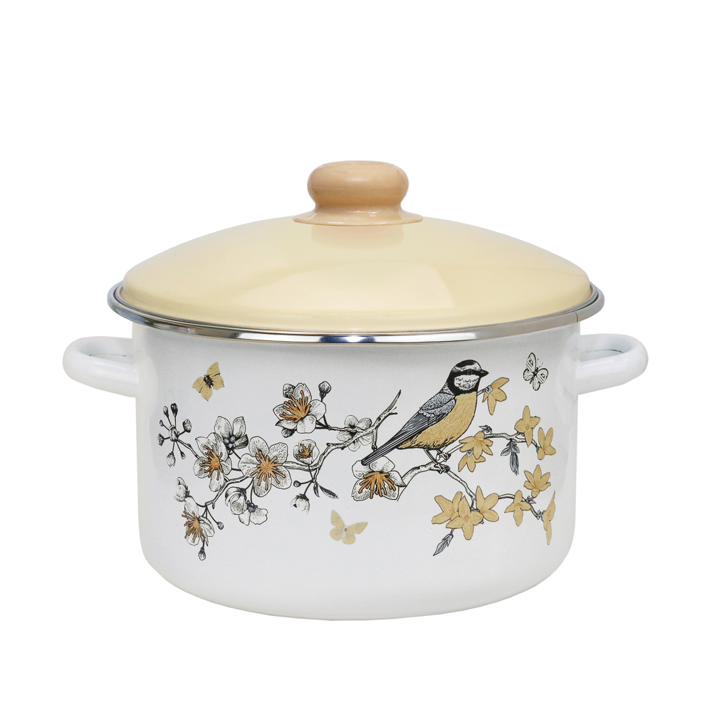 Птичка Кастрюля эмалированная 4 л — купить в МПР Птичка Кастрюля эмалированная 4 л, арт.№ 894-578