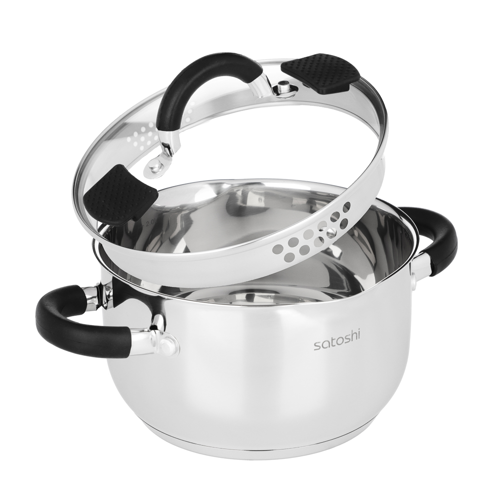 SATOSHI Арбон Кастрюля 18х10,5см, 2,5л, со стекл. крышкой, индукция, арт.№ 822-286