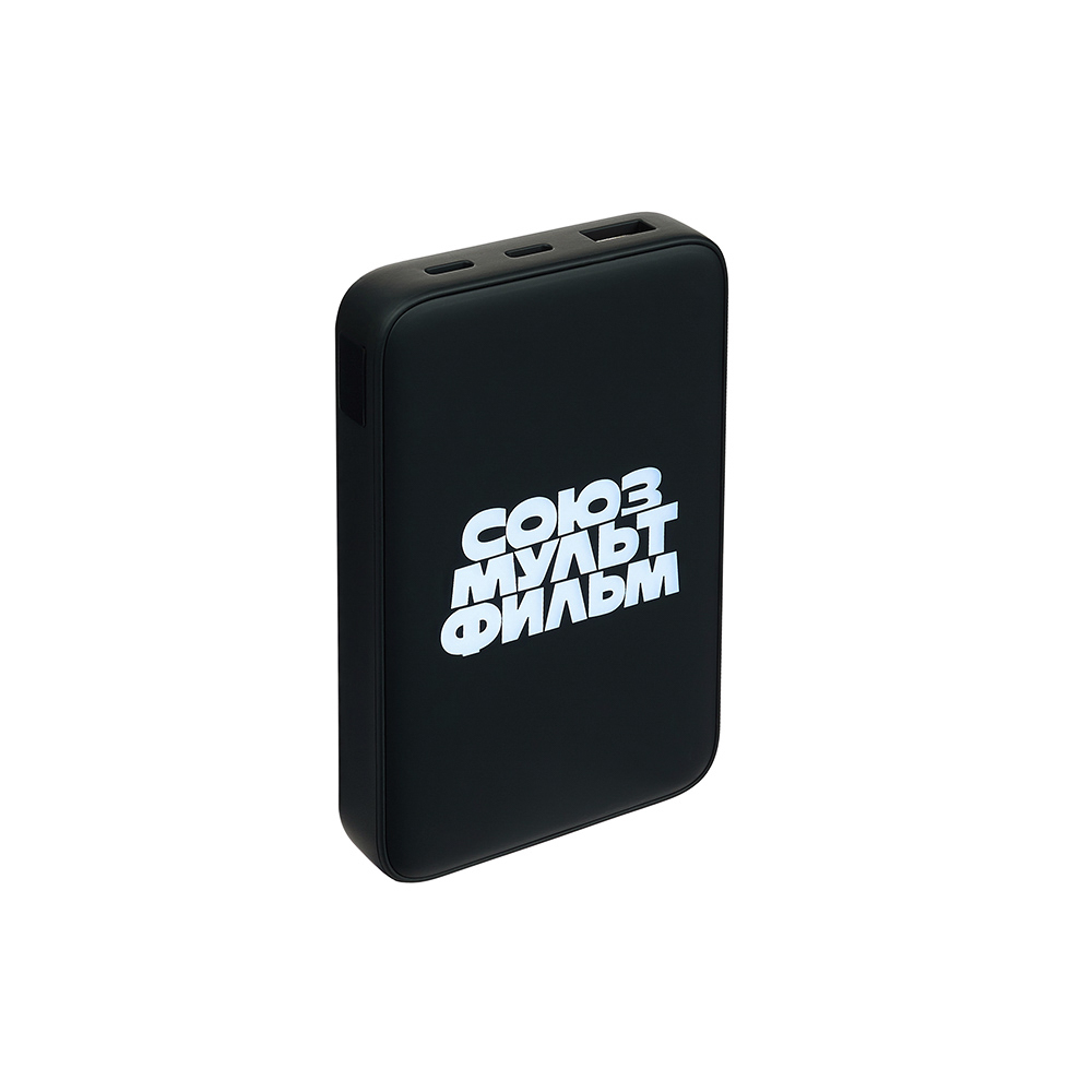 BY Аккумулятор мобильный SMF, 10000мАч, встроенные кабели, светящийся логотип, арт.№ 031-195