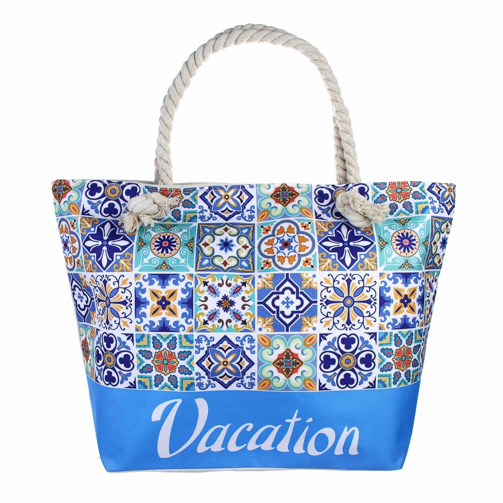 ЮL Майолика Сумка пляжная с ручками-канатами, полиэстер, 49х33х14 см, 4 цвета, СЗВЛ25-02, арт.№ 337-207