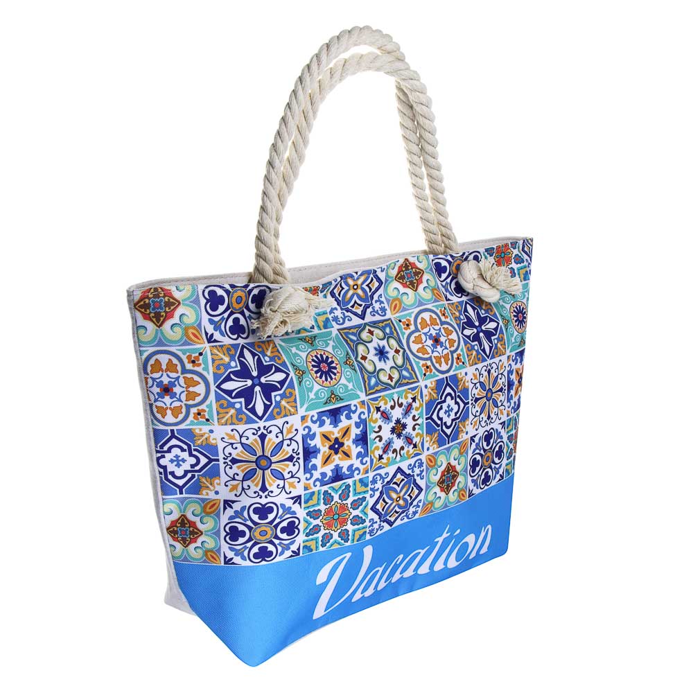 ЮL Майолика Сумка пляжная с ручками-канатами, полиэстер, 49х33х14 см, 4 цвета, СЗВЛ25-02, арт.№ 337-207