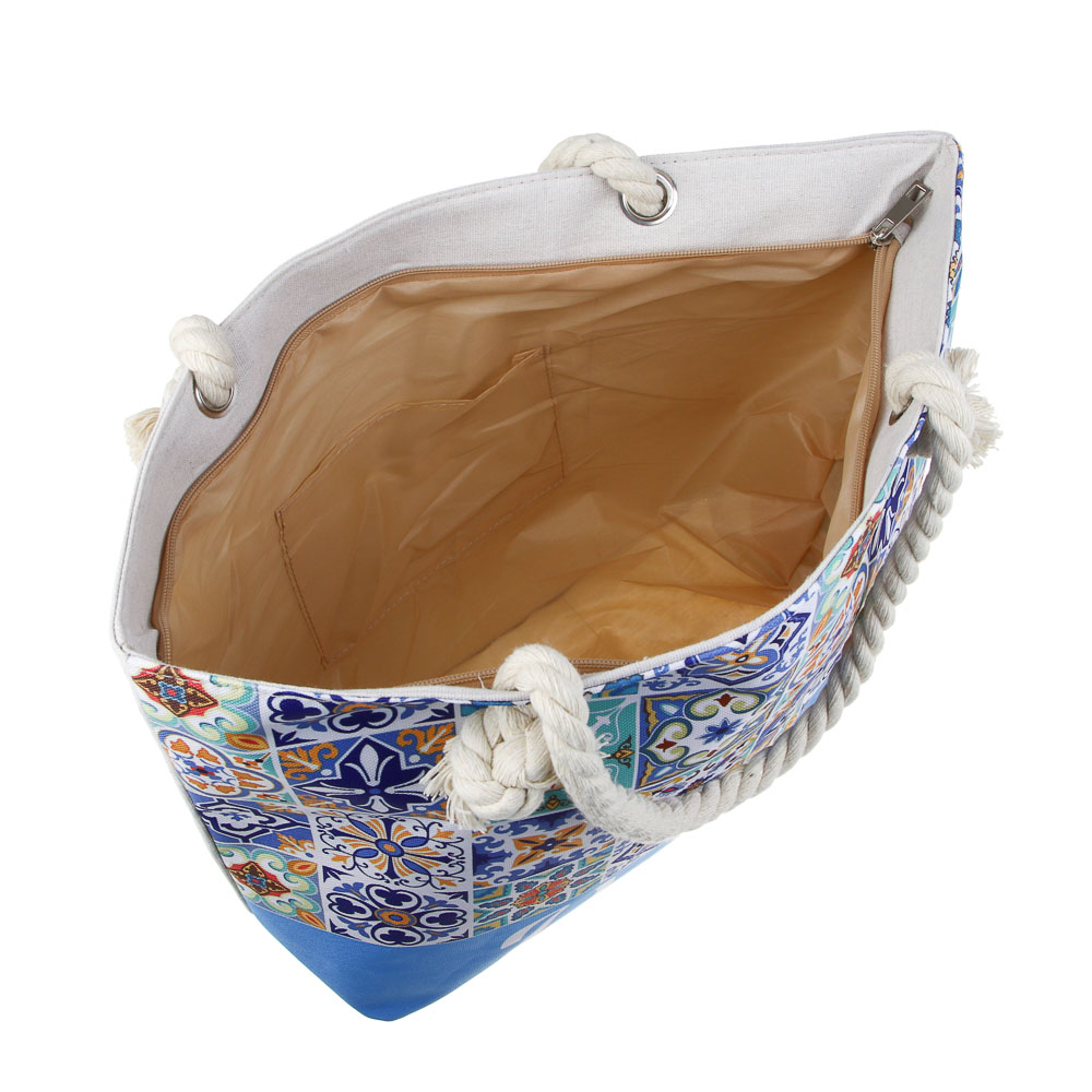 ЮL Майолика Сумка пляжная с ручками-канатами, полиэстер, 49х33х14 см, 4 цвета, СЗВЛ25-02, арт.№ 337-207