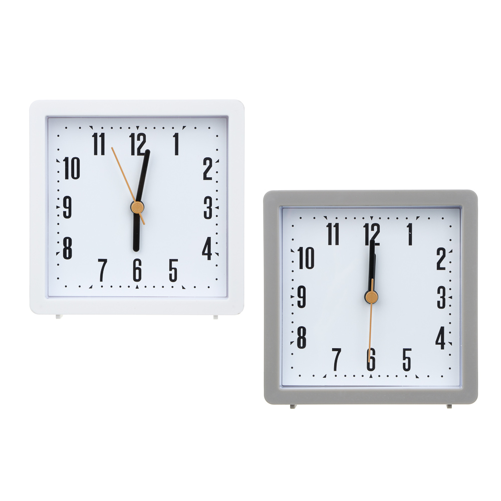 LADECOR CHRONO Будильник, 10,9x10,9x4 см, пластик, 1хАА, 2 дизайна, арт.№ 529-321