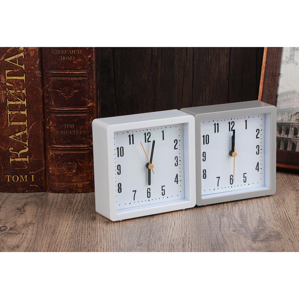 LADECOR CHRONO Будильник, 10,9x10,9x4 см, пластик, 1хАА, 2 дизайна, арт.№ 529-321