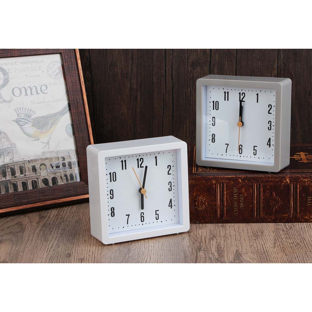 LADECOR CHRONO Будильник, 10,9x10,9x4 см, пластик, 1хАА, 2 дизайна, арт.№ 529-321