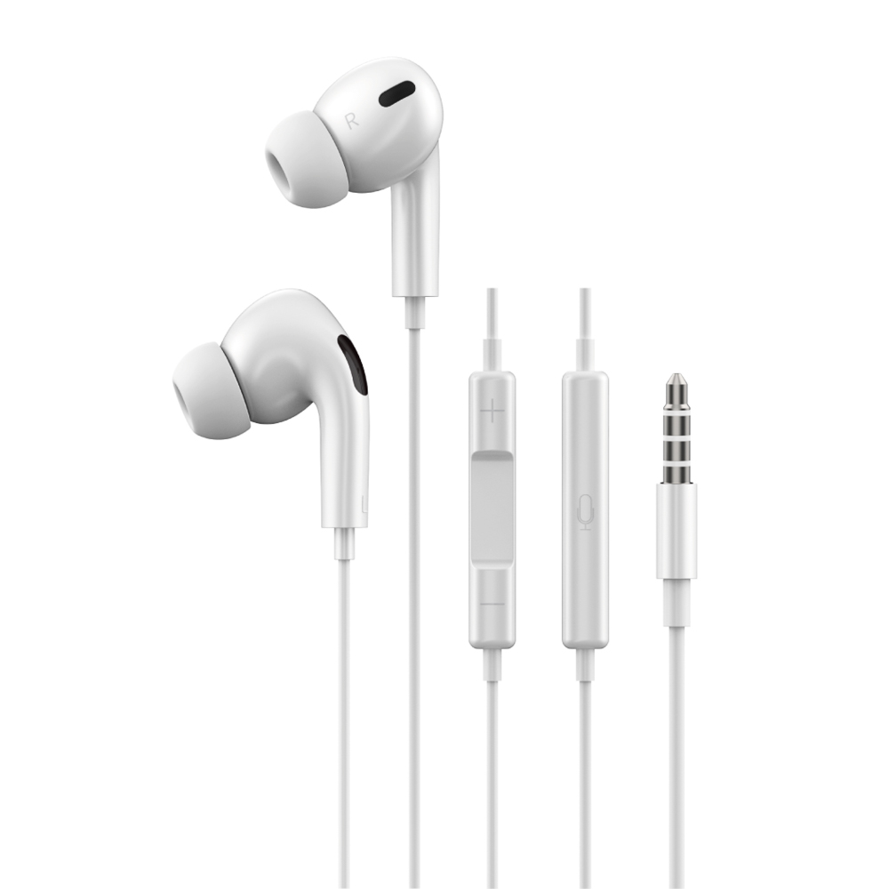 Наушники проводные внутриканальные с микрофоном BY Space Pro, jack 3.5мм, 120см, белый, арт.№ 410-152