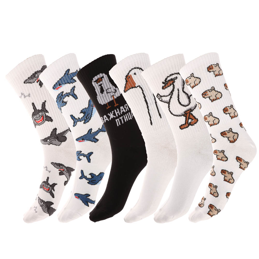 Носки с рисунками, GALANTE, р. 27-29, 80% хлопок, 17% полиамид, 3% эластан, цвета в ас-те, арт.№ 019-545