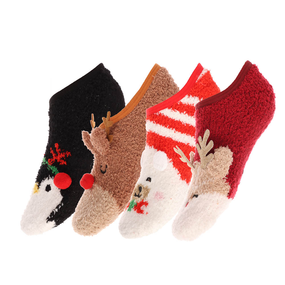 GALANTE Носки-антизаносы новогодние, р.23-25, 100% полиэстер, разноцветные, арт.№ 019-316