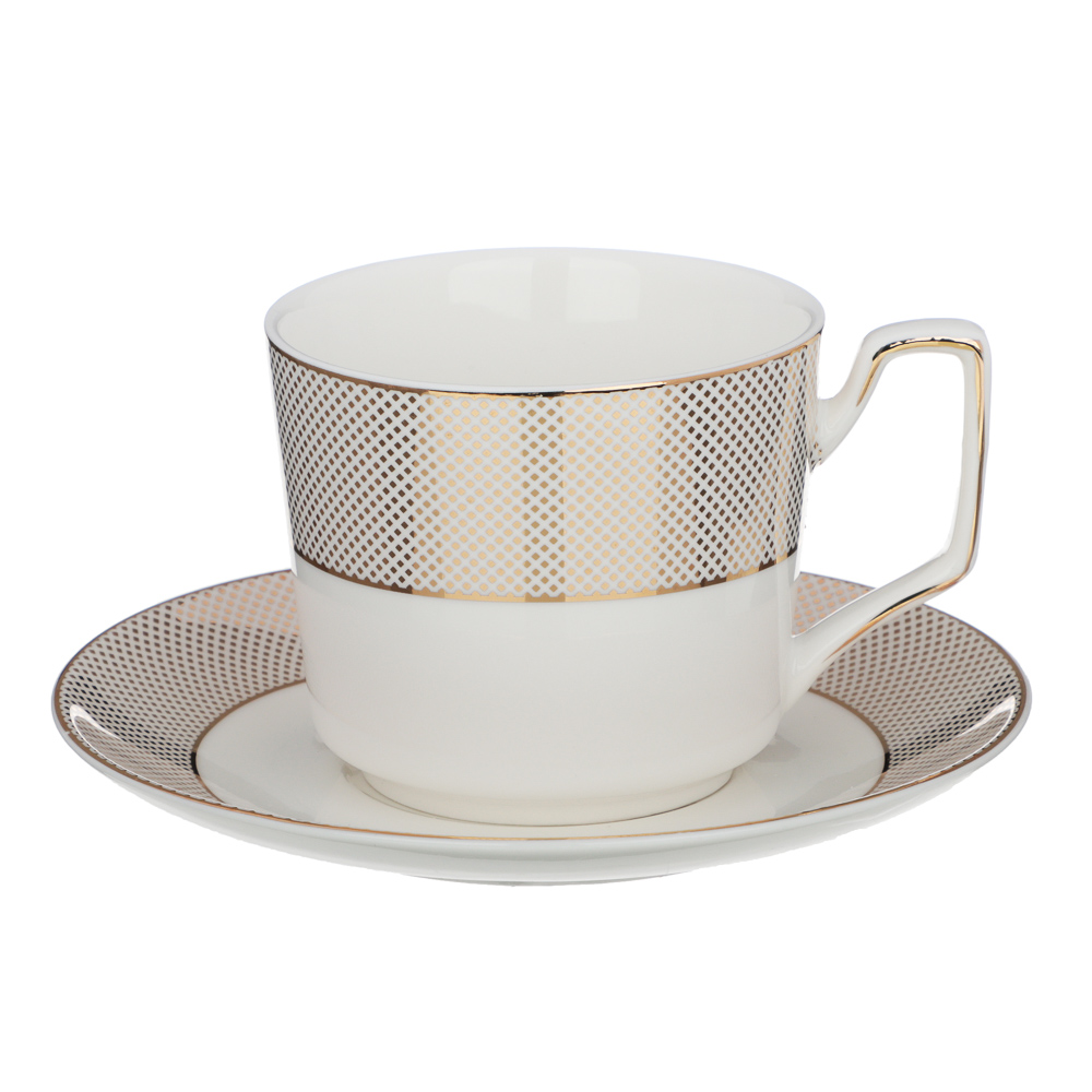 MILLIMI Голд Набор чайный 2 пр., 260мл, 15см, костяной фарфор, арт.№ 802-126