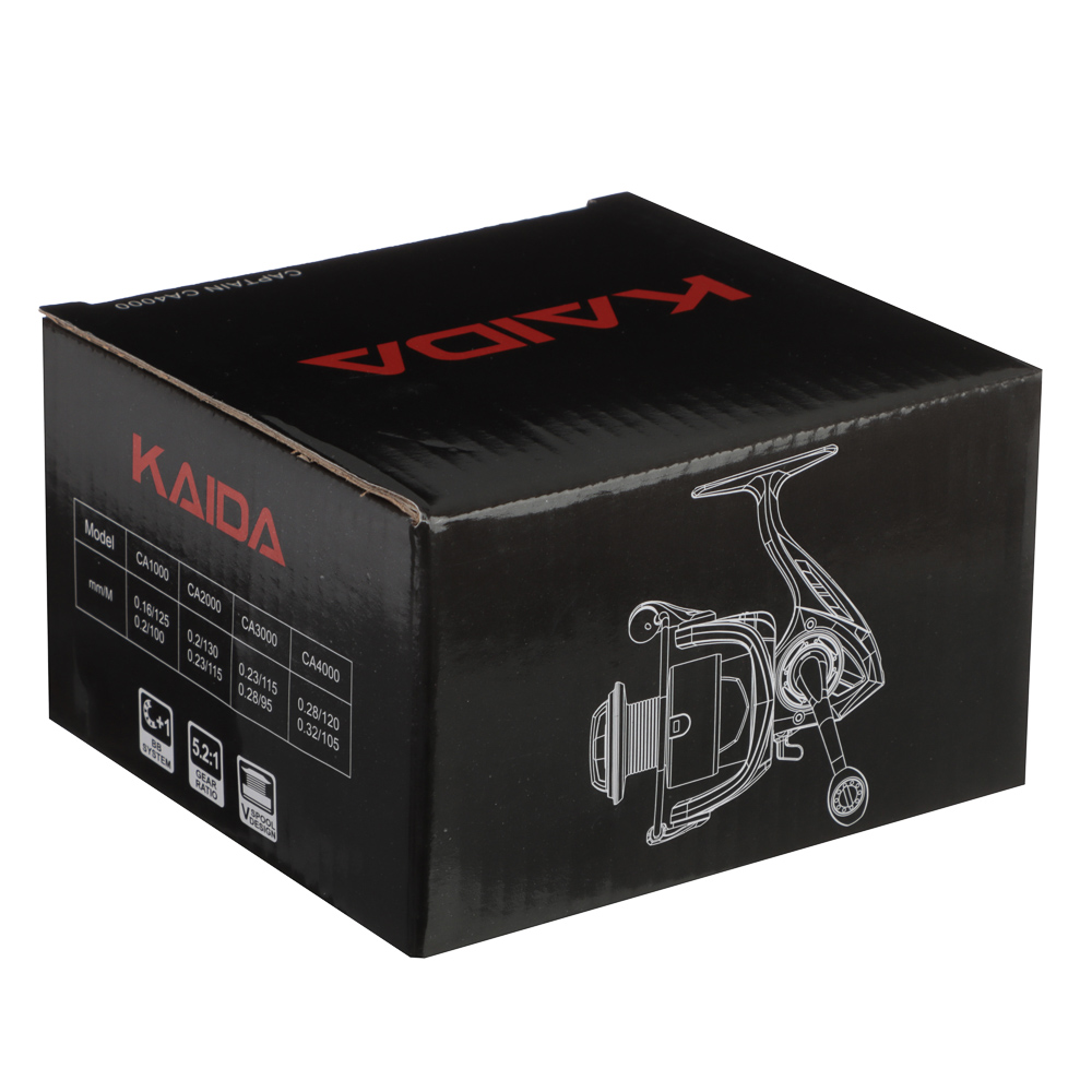 KAIDA Катушка безынерционная с передним фрикционом CAPTAIN 4000, 5+1п.п., арт.№ 142-079