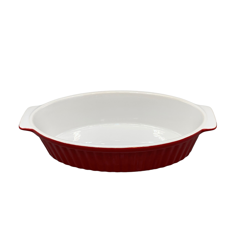 Форма для запекания, тм MILLIMI, 25,5x13x6см, овальная, красная, керамика, арт.№ 826-261